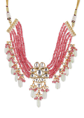 Golden Stone Work Alloy Necklace - Indian Silk House Agencies