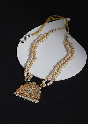 Golden Stone Work Alloy Necklace - Indian Silk House Agencies