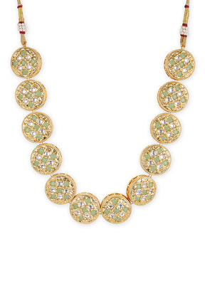 Golden Stone Work Alloy Necklace - Indian Silk House Agencies