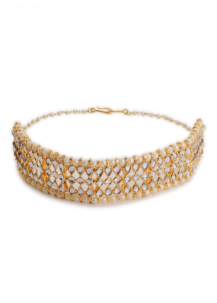 Golden Stone Work Alloy Hair Band - Indian Silk House Agencies