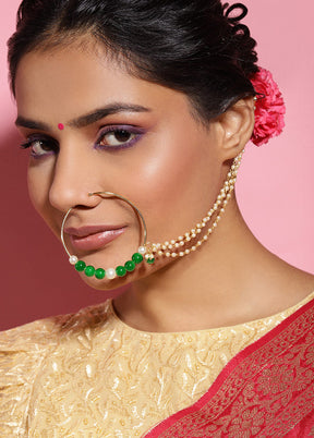 Silver Stone Work Alloy Nose Ring - Indian Silk House Agencies