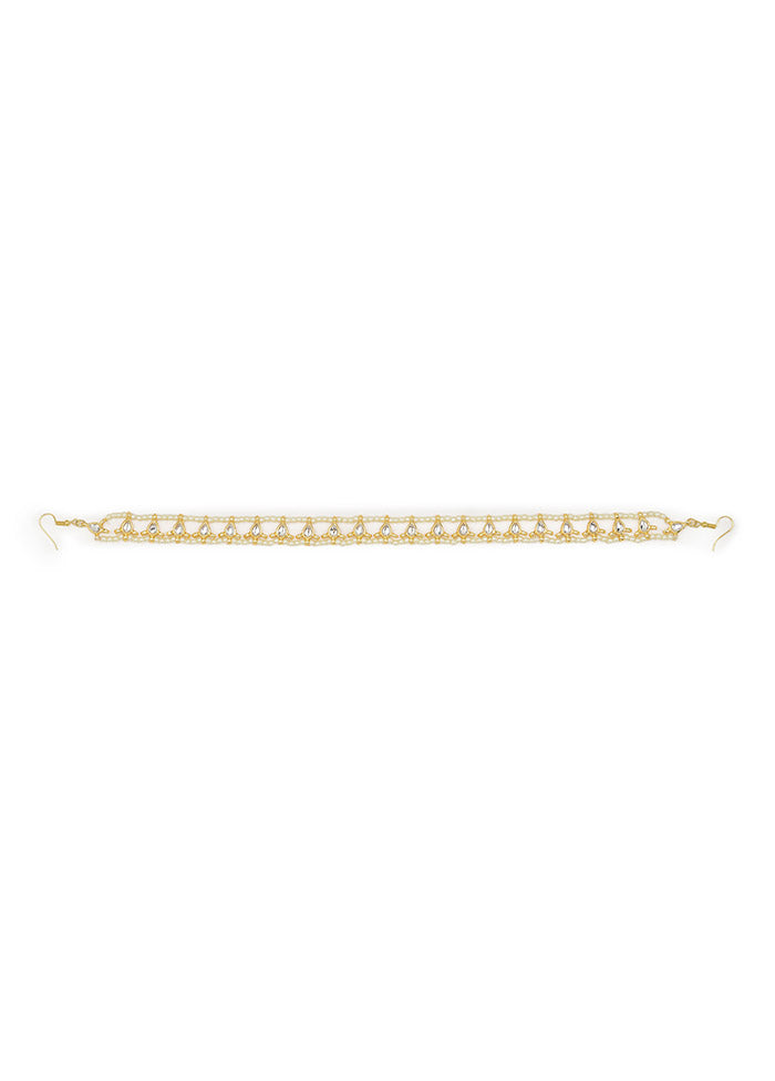 Golden Stone Work Alloy Hair Band - Indian Silk House Agencies