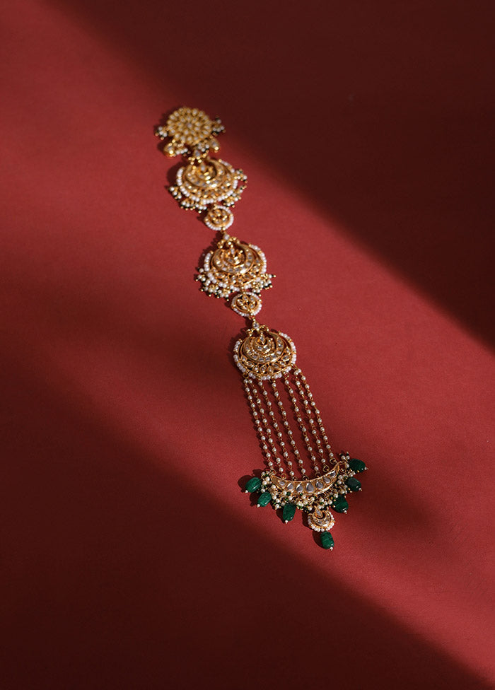 Golden Stone Work Alloy Hair Braid - Indian Silk House Agencies