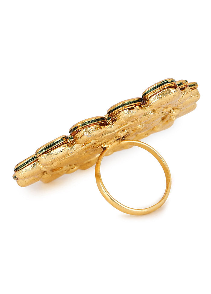 Golden Stone Work Alloy Ring - Indian Silk House Agencies