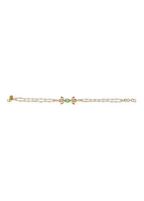 2 Pc Golden Stone Work Alloy Anklet - Indian Silk House Agencies