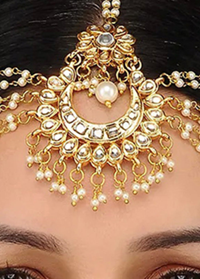 Gold Tone Kundan Maathapatti - Indian Silk House Agencies