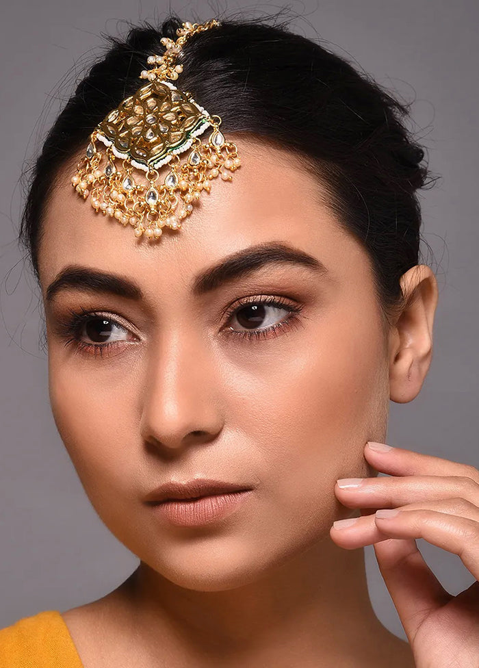 Gold Tone Kundan Inspired Mangtika - Indian Silk House Agencies