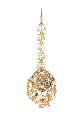 Gold Tone Kundan Inspired Mangtika - Indian Silk House Agencies