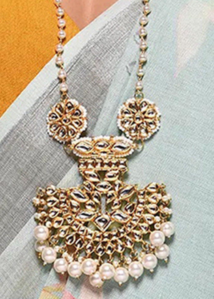 Gold Tone Kundan Beaded Necklace - Indian Silk House Agencies