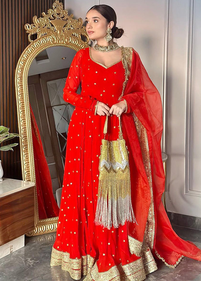 Multicolor Readymade Georgette Dupatta Indian Dress