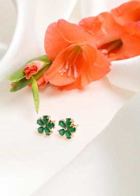 Gold Plated Kundan Stud Earrings - Indian Silk House Agencies