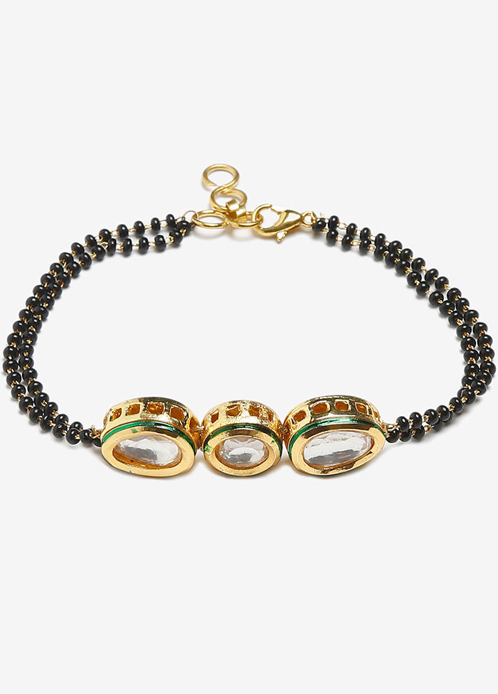 Gold Plated Kundan Mangalsutra Bracelet - Indian Silk House Agencies