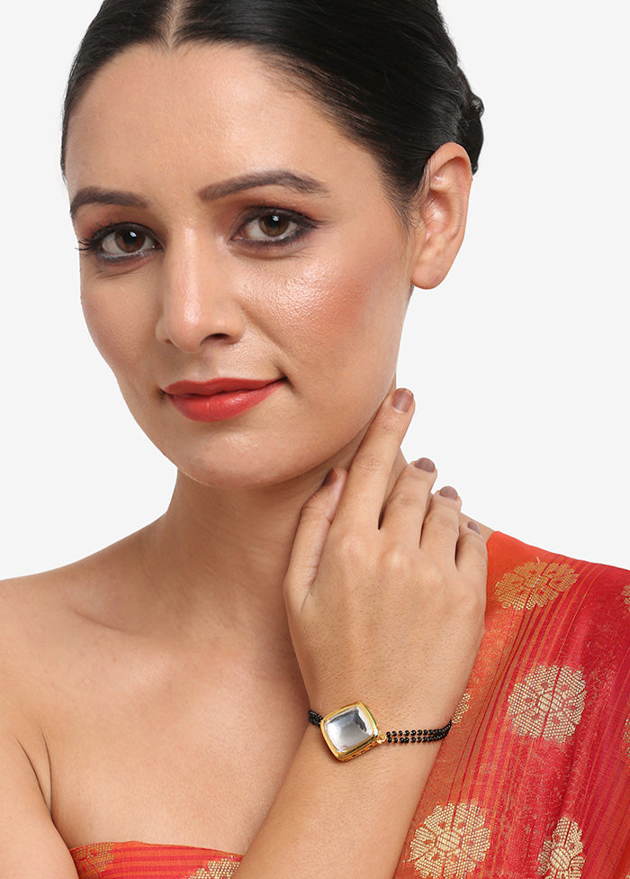 Gold Plated Kundan Mangalsutra Bracelet - Indian Silk House Agencies