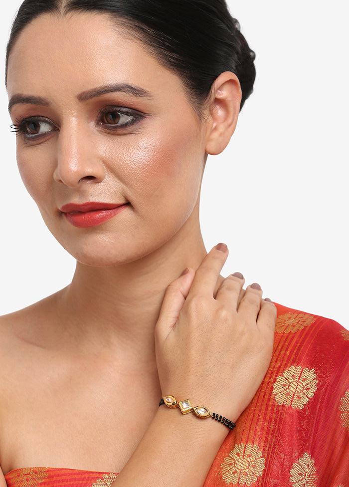 Gold Plated Kundan Mangalsutra Bracelet - Indian Silk House Agencies