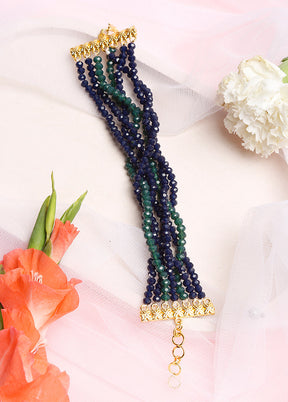 Blue and Green Beaded Bracelet - Indian Silk House Agencies