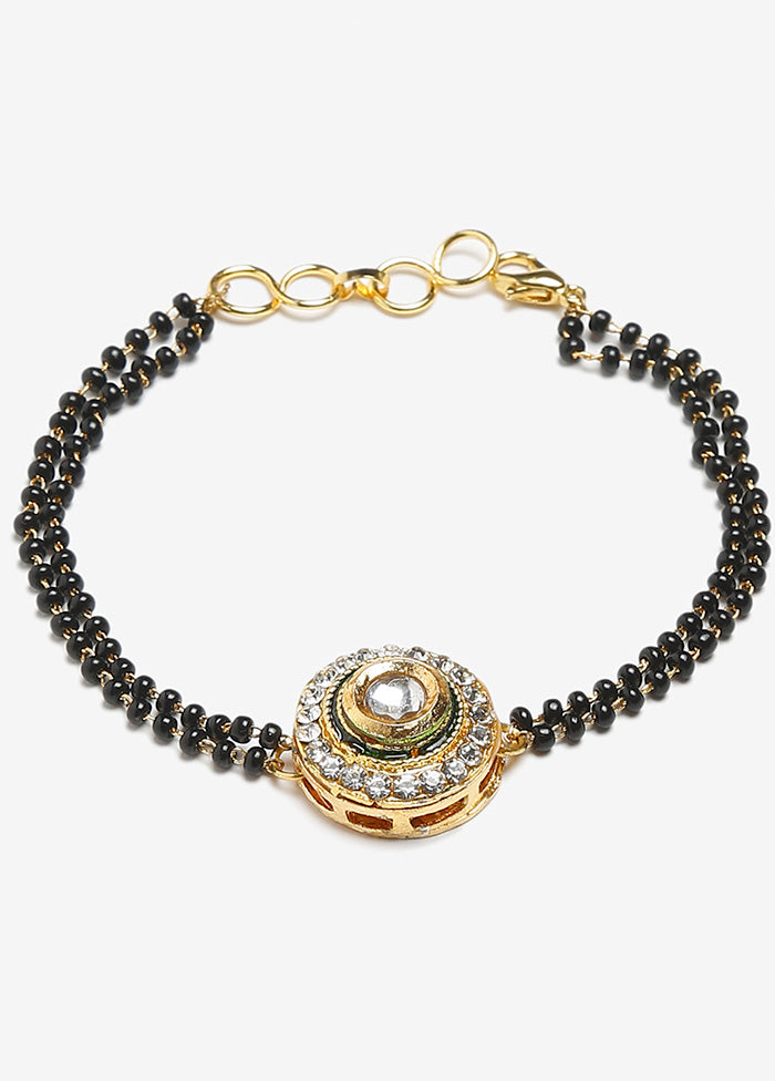 Gold Plated Kundan Mangalsutra Bracelet - Indian Silk House Agencies