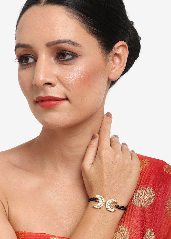 Gold Plated Kundan Mangalsutra Bracelet - Indian Silk House Agencies