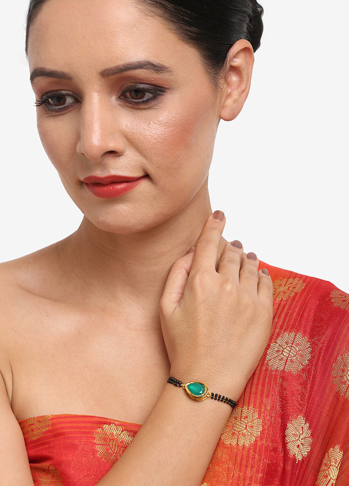 Gold Plated Kundan Mangalsutra Bracelet - Indian Silk House Agencies