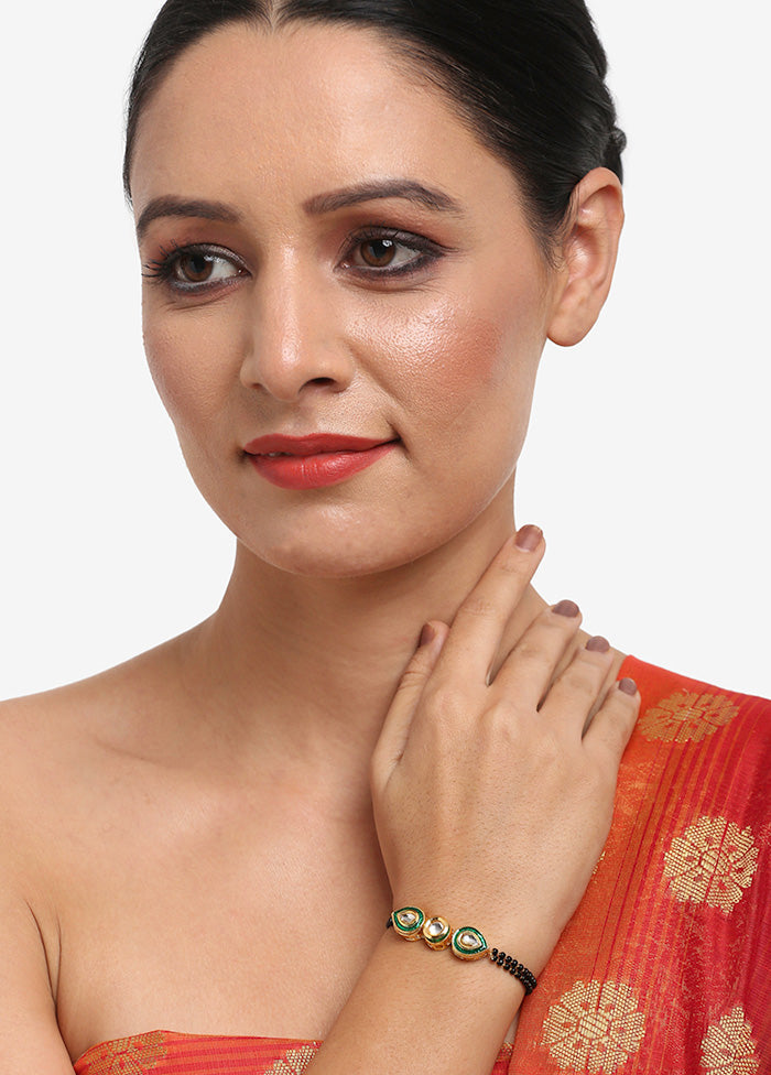 Gold Plated Kundan Mangalsutra Bracelet - Indian Silk House Agencies