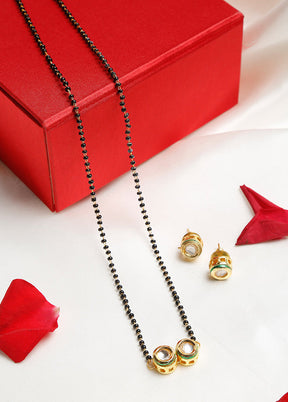 Gold Plated Kundan Mangalsutra - Indian Silk House Agencies