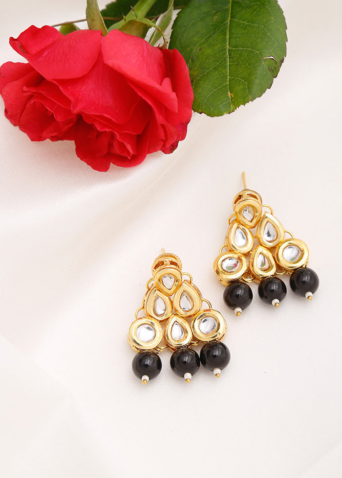 Gold Plated Kundan Dangler Earrings - Indian Silk House Agencies