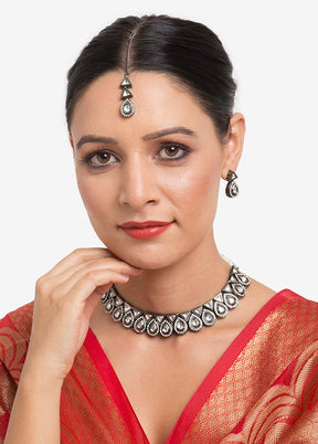 Gold Plated Kundan Jewellery Set - Indian Silk House Agencies