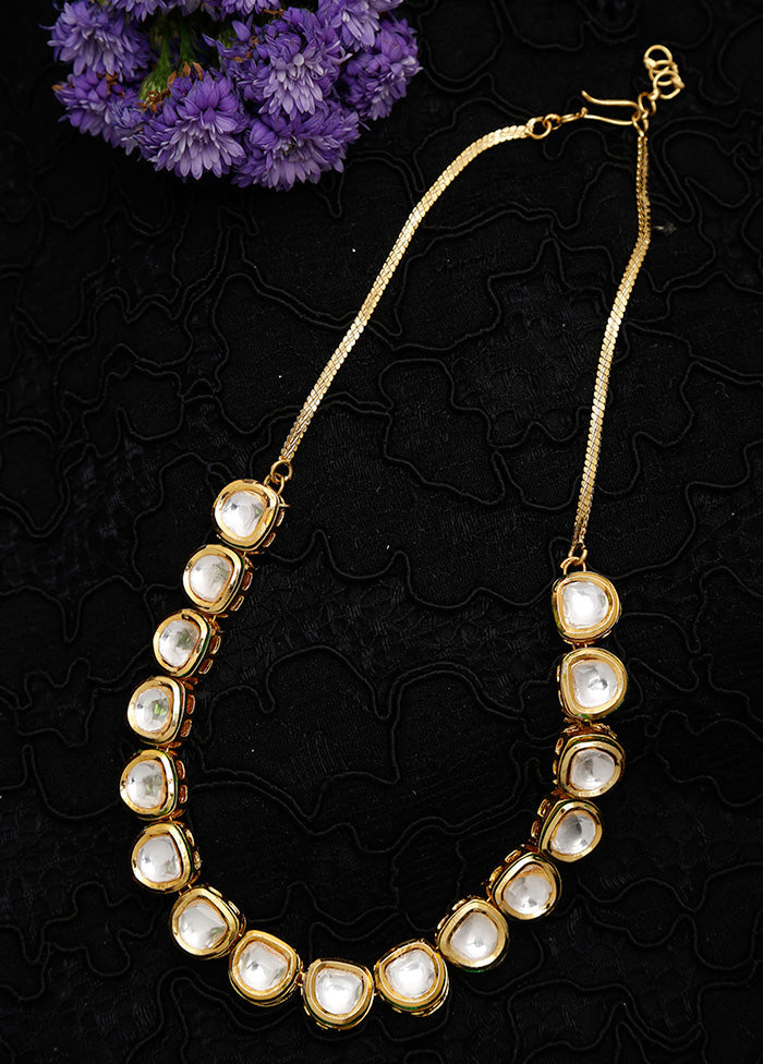 Gold Plated Kundan Necklace - Indian Silk House Agencies