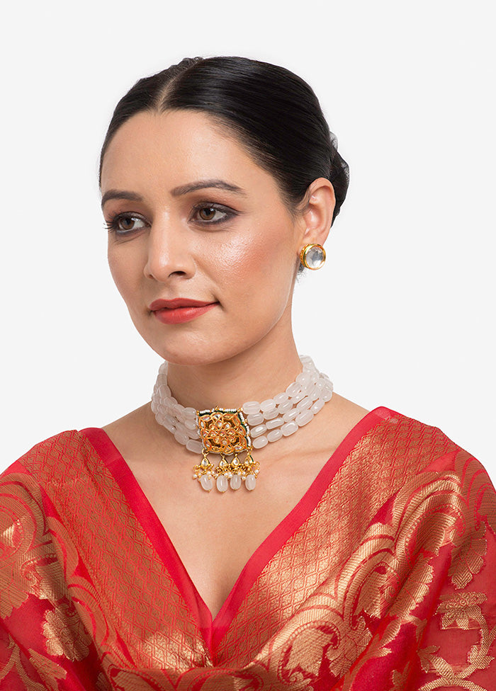 Gold Plated Kundan Jewellery Set - Indian Silk House Agencies