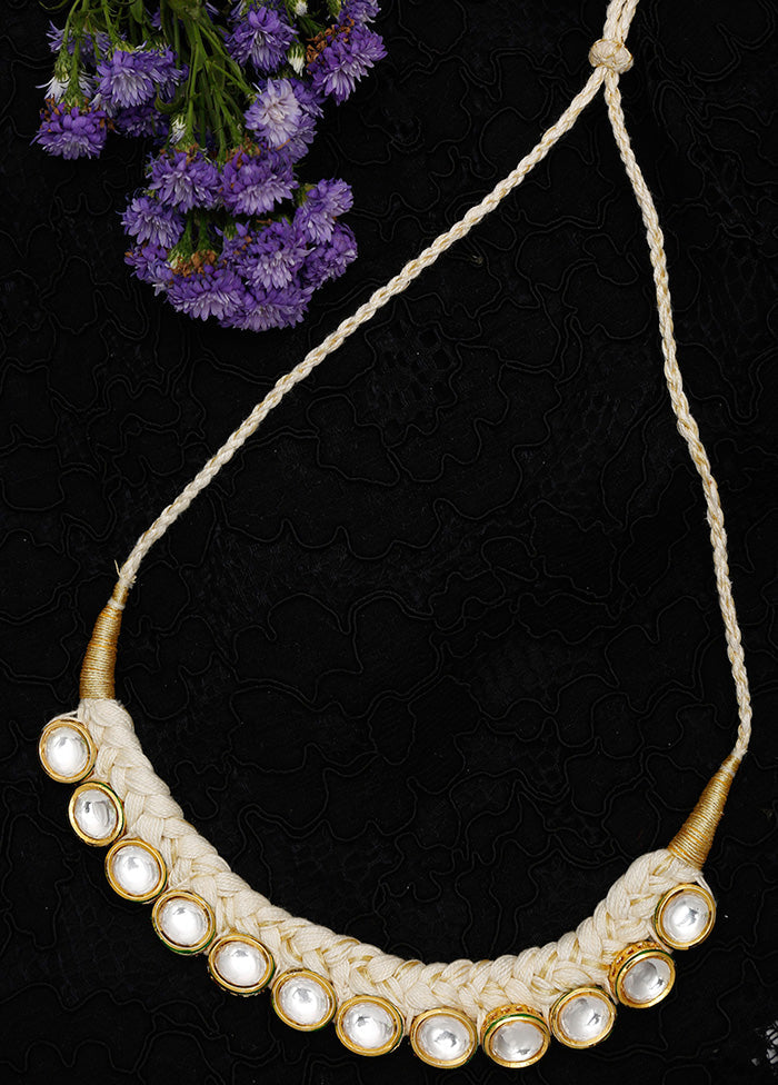 Gold Plated Kundan Necklace - Indian Silk House Agencies