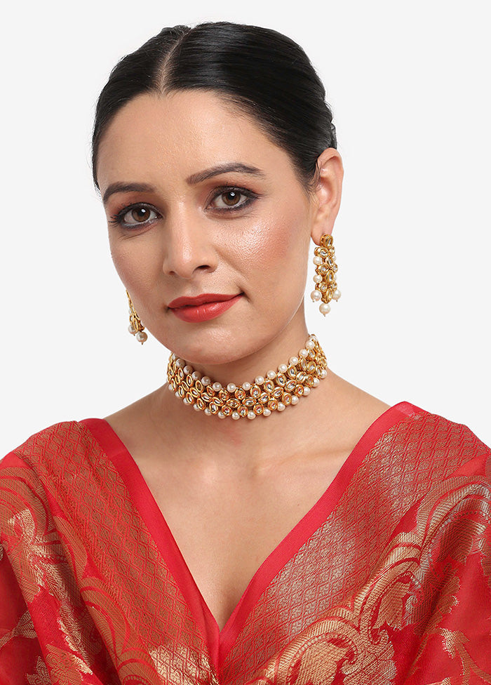 Gold Plated Kundan Jewellery Set - Indian Silk House Agencies