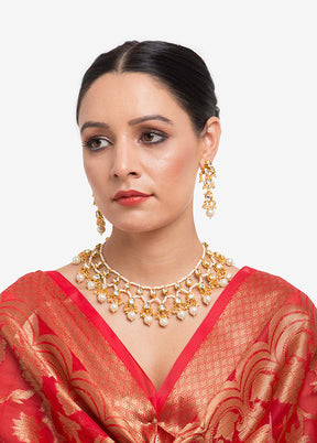 Gold Plated Kundan Jewellery Set - Indian Silk House Agencies