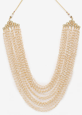 Gold Plated Kundan Necklace - Indian Silk House Agencies