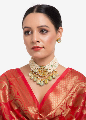 Gold Plated Kundan Jewellery Set - Indian Silk House Agencies