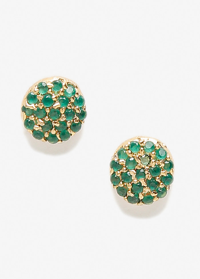 Gold Plated Kundan Stud Earrings - Indian Silk House Agencies