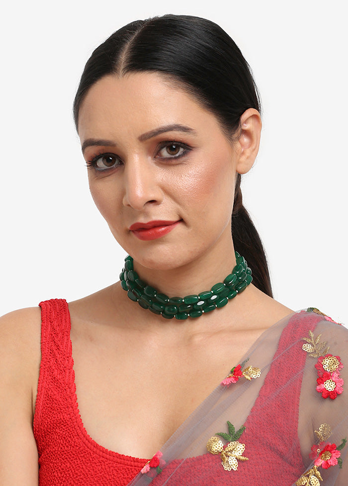 Emerald Green Choker Necklace - Indian Silk House Agencies