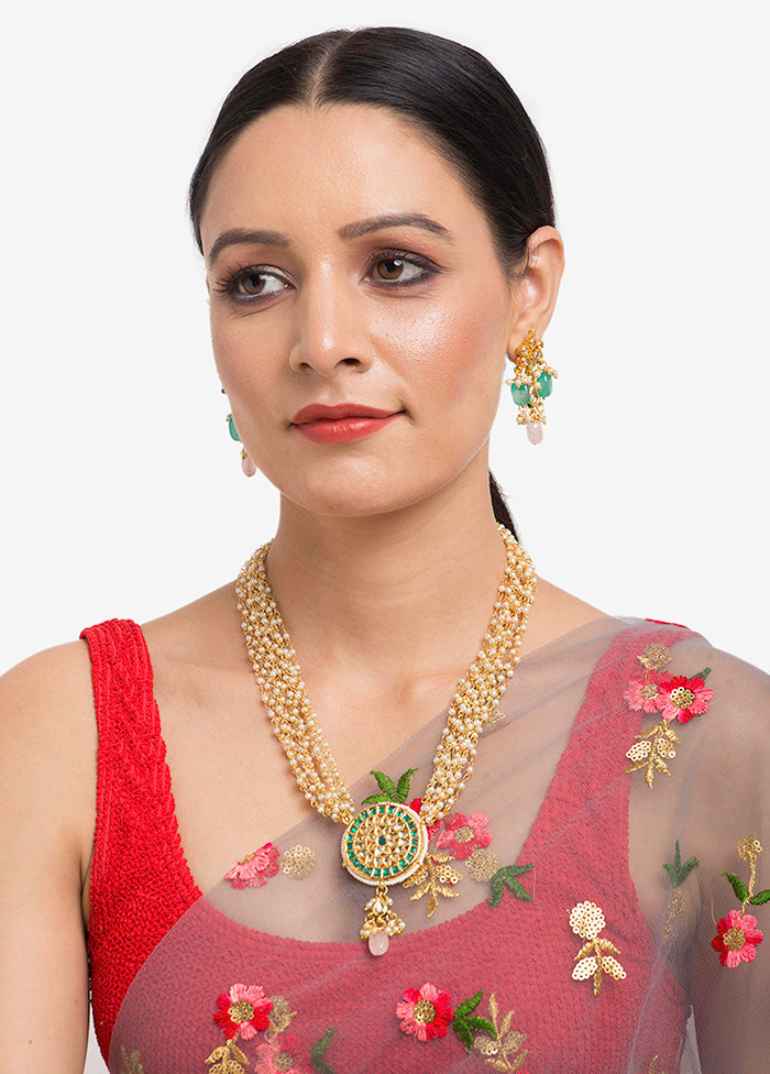 Gold Plated Kundan Jewellery Set - Indian Silk House Agencies