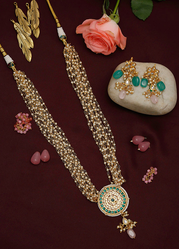 Gold Plated Kundan Jewellery Set - Indian Silk House Agencies