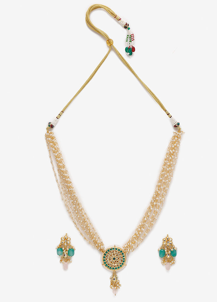 Gold Plated Kundan Jewellery Set - Indian Silk House Agencies