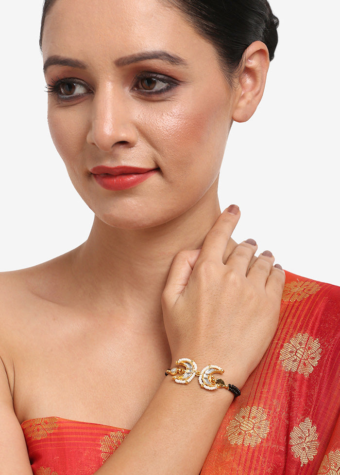 Gold Plated Kundan Mangalsutra Bracelet - Indian Silk House Agencies