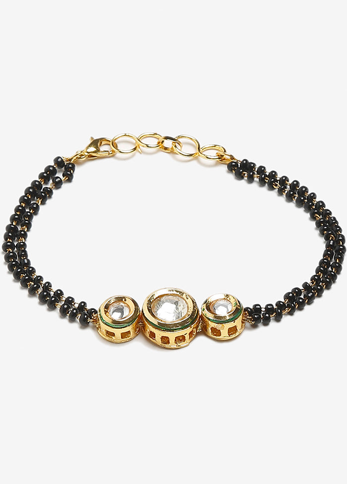 Gold Plated Kundan Mangalsutra Bracelet - Indian Silk House Agencies