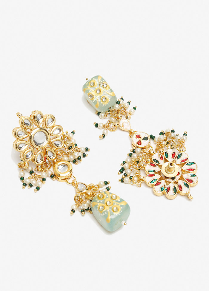 Gold Plated Kundan Dangler Earrings - Indian Silk House Agencies