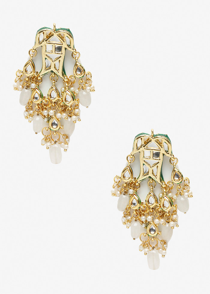 Gold Plated Kundan Dangler Earrings - Indian Silk House Agencies