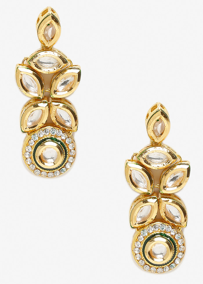 Gold Plated Kundan Dangler Earrings - Indian Silk House Agencies