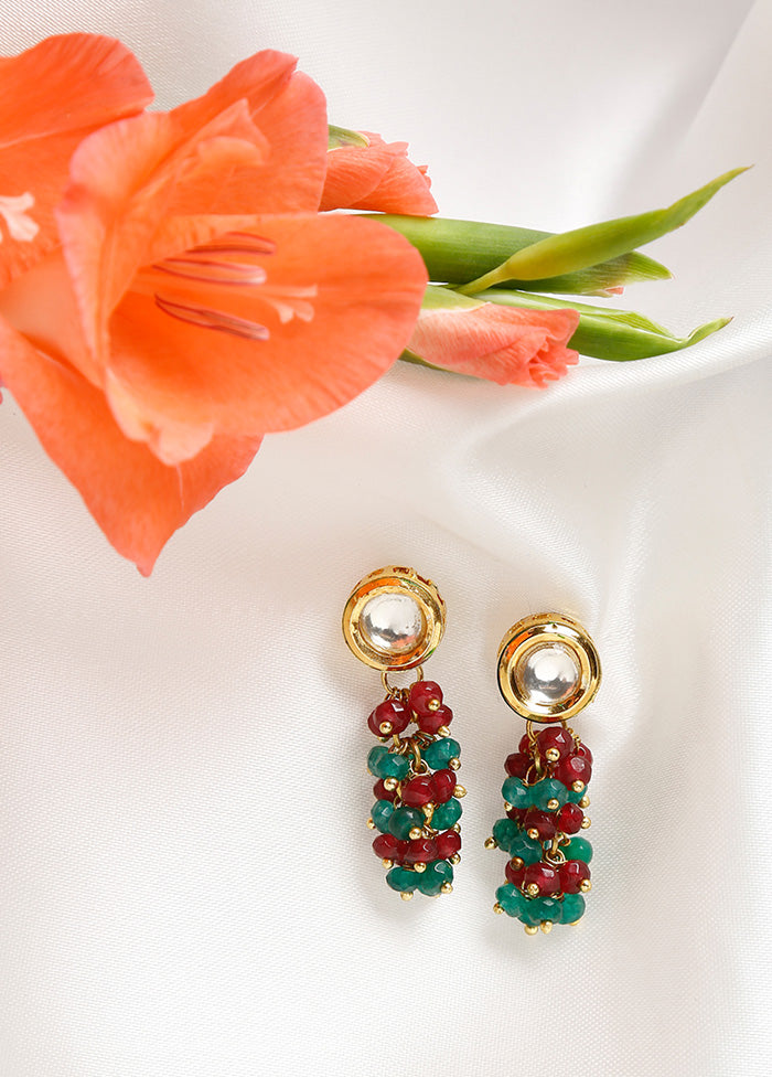 Gold Plated Kundan Dangler Earrings - Indian Silk House Agencies