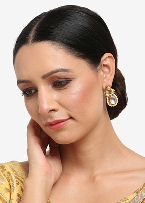 Gold Plated Kundan Stud Earrings - Indian Silk House Agencies