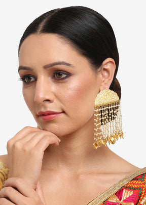 Gold Plated Kundan Dangler Earrings - Indian Silk House Agencies