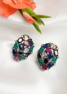 Multicolor Stone Studded Studs - Indian Silk House Agencies