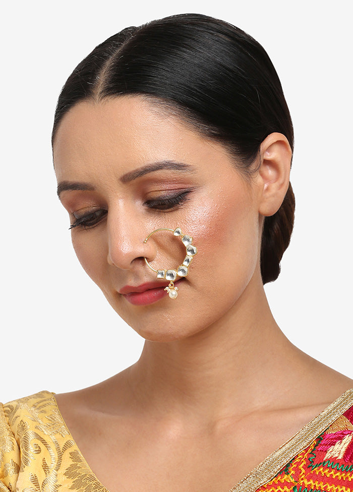 Gold Plated Kundan Septum Nosepin - Indian Silk House Agencies