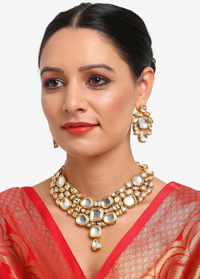 Kundan Necklace Set With Earrings - Indian Silk House Agencies