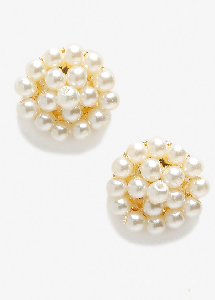 Gold Plated Kundan Stud Earrings - Indian Silk House Agencies